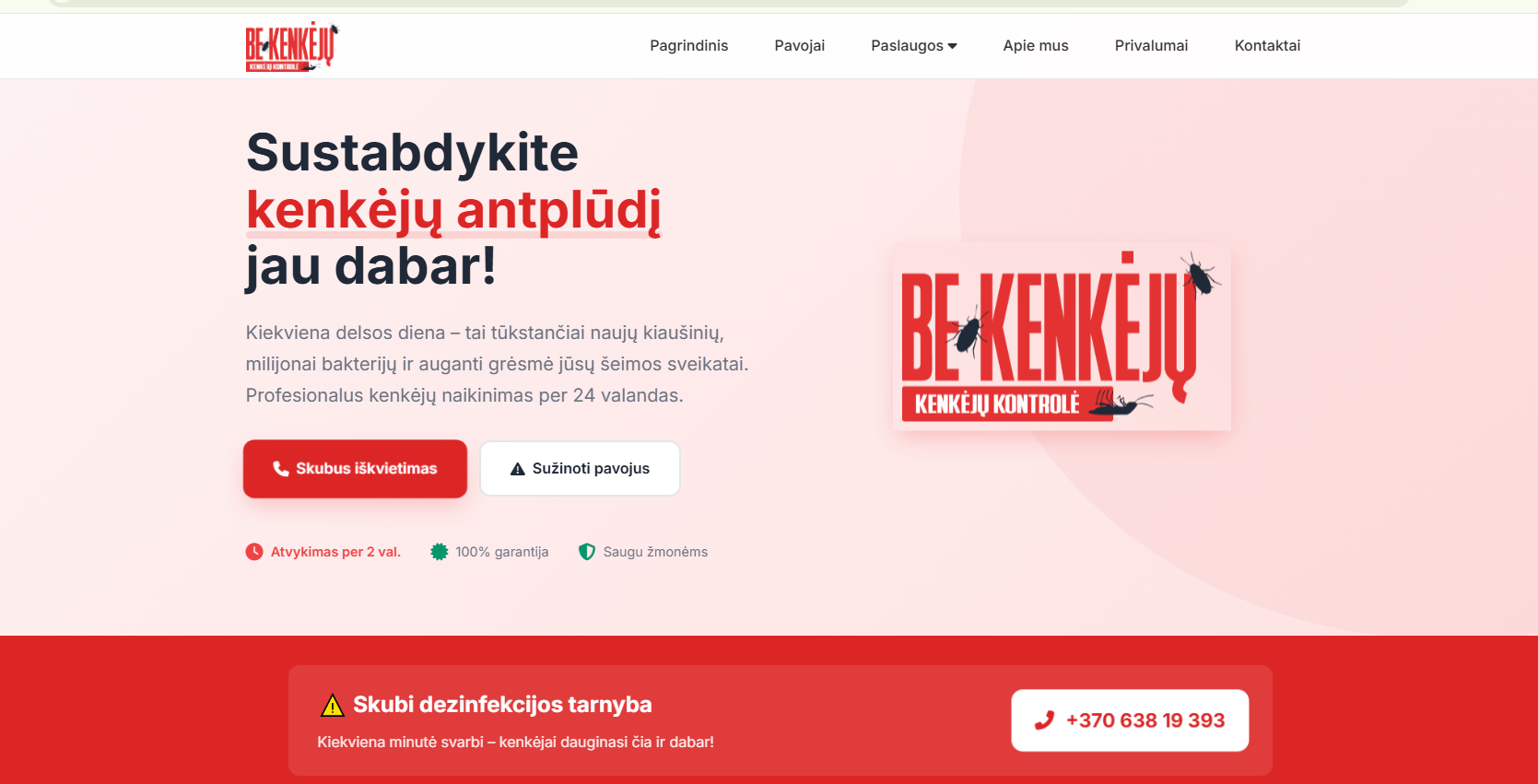 Сайт по борьбе с паразитами в Литве